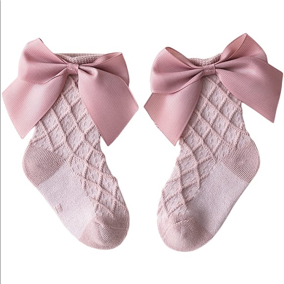 New Kids Baby Girls Tube Socks With Big Bowknot Princess Sweet Cotton Socks - Picture 1 of 4